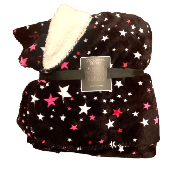 Victoria's Secret Bedding Nwt Victorias Secret Blanket Fashion Show Sherpa Stars Blanket